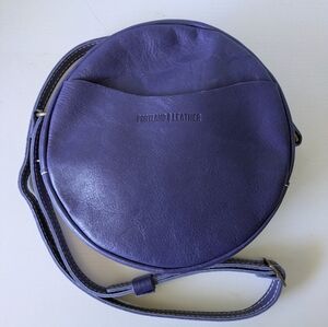 Portland Leather Violet Circle Crossbody Bag-Large